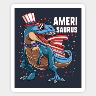 T Rex Dinosaur Uncle Sam 4th Of July Gift For Kids Boys Magnet